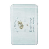 Lichtblauwe houten palmbomen Modern Beach House Badmat (Voorkant Verticaal)