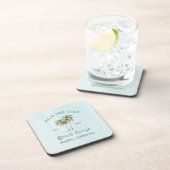 Lichtblauwe houten palmbomen Modern Beach House Bier Onderzetter (Rechterzijde)