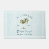 Lichtblauwe houten palmbomen Modern Beach House Deurmat (Voorkant)