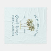 Lichtblauwe houten palmbomen Modern Beach House Fleece Deken (Voorkant (Horizontaal))