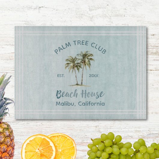 Lichtblauwe houten palmbomen Modern Beach House Snijplank