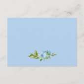 Lichtblauwe Hydrangea & Groen Huwelijksreceptie Informatiekaartje (Achterkant)