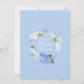Lichtblauwe Hydrangea Watercolor Bruidsdouche Kaart (Achterkant)