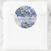 Lichtblauwe Hydrangeas Sticker, "Alpha" Ronde Sticker (Tas)