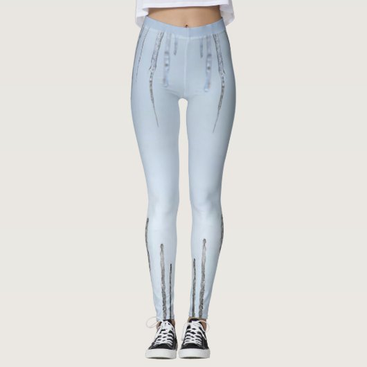 Lichtblauwe ijspegel Leggings (Voorkant)