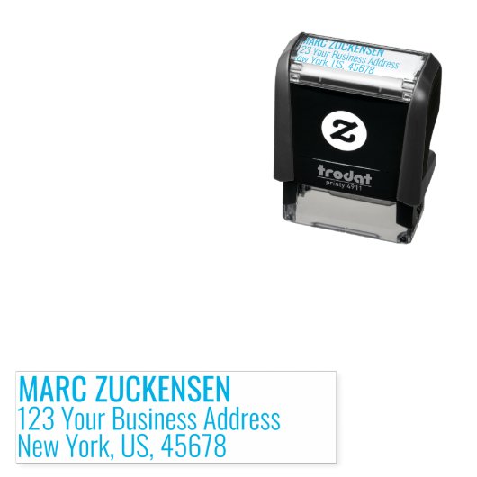 LICHTBLAUWE INKT Retouradres Zelfinktende Stempel (In situ)