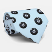 Lichtblauwe jeans 8 Ball Biljart Poolspeler Cool Stropdas (Opgerold)