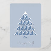 Lichtblauwe Joyoux Noel Foto Kerst Kaart (Voorkant)