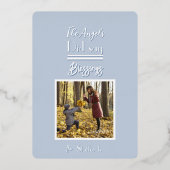 Lichtblauwe Joyoux Noel Foto Kerst Kaart (Achterkant)