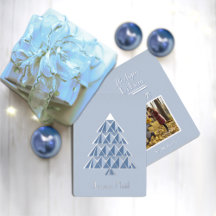 Lichtblauwe Joyoux Noel Foto Kerstkaart