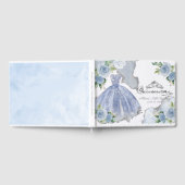 Lichtblauwe jurk Bloemen Quinceanera Gastenboek (Volledig)