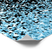 Lichtblauwe jurk Faux Glitter Quinceanera Welkom Poster (Hoek)