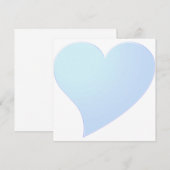 Lichtblauwe kaart met grote hartslag Valentijnsdag (Voorkant / Achterkant)