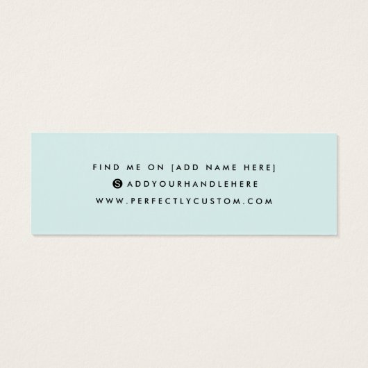 Lichtblauwe kaart voor sociale media-opnamen (Achterkant)