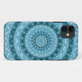 Lichtblauwe Kaleidoscoop / Mandala Case-Mate iPhone Case (Achterkant (horizontaal))