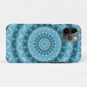 Lichtblauwe Kaleidoscoop / Mandala Case-Mate iPhone Case (Achterkant (horizontaal))