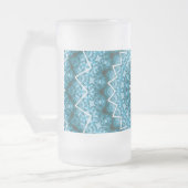 Lichtblauwe Kaleidoscoop / Mandala Matglas Bierpul (Links)