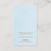 Lichtblauwe kalligrafie Script Oorbel Business Visitekaartje (Achterkant)