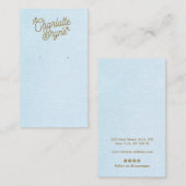 Lichtblauwe kalligrafie Script Oorbel Business Visitekaartje (Voorkant / Achterkant)