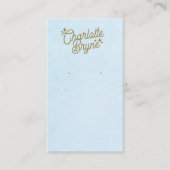 Lichtblauwe kalligrafie Script Oorbel Business Visitekaartje (Voorkant)