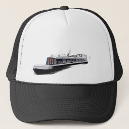 Lichtblauwe kanaalboot trucker pet