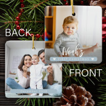 Lichtblauwe kerst eerste kerstmis 2 foto's babyjon