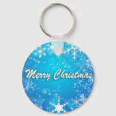 Lichtblauwe kerst sleutelhanger (Voorkant)