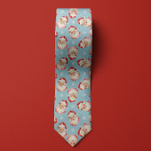 Lichtblauwe Kerstman Kerstmissneeuwvlok Stropdas