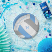 Lichtblauwe kinder volleybalpartij papieren bordje (Feest)