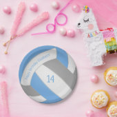 Lichtblauwe kinder volleybalpartij papieren bordje (Feest)