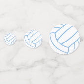 lichtblauwe kinder volleybalverjaardag confetti (Achterkanten)