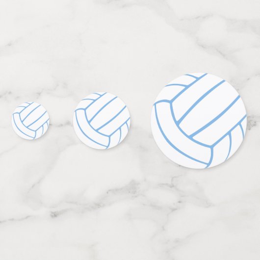 lichtblauwe kinder volleybalverjaardag confetti (Achterkanten)