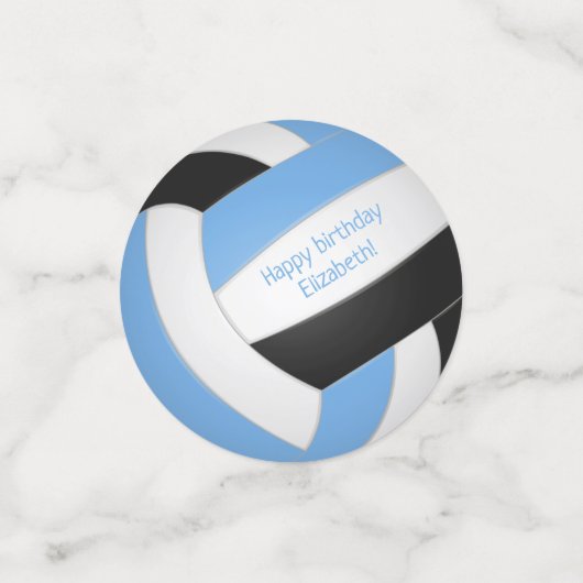 lichtblauwe kinder volleybalverjaardag confetti (Kleine voorkant)