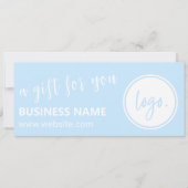 LICHTBLAUWE KLEUR BUSINESS LOGO CADEAUBON (Voorkant)