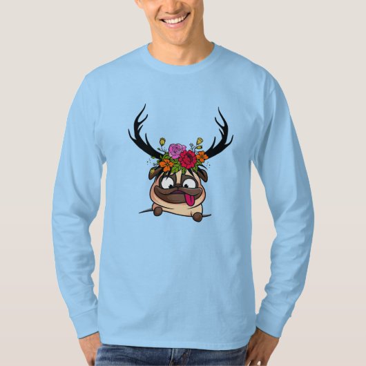 Lichtblauwe kleur Kerst sweatshirt (Voorkant)