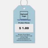 Lichtblauwe kleur Zakelijk Product Prijs Label Cadeaulabel (Voorkant)