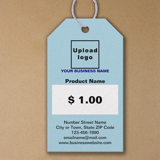 Lichtblauwe kleur Zakelijk Product Prijs Label Cadeaulabel