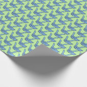 Lichtblauwe konijn cadeaupapier (Hoek)