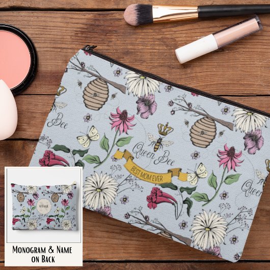 Lichtblauwe koningin bij & gouden kroon beste mama etui