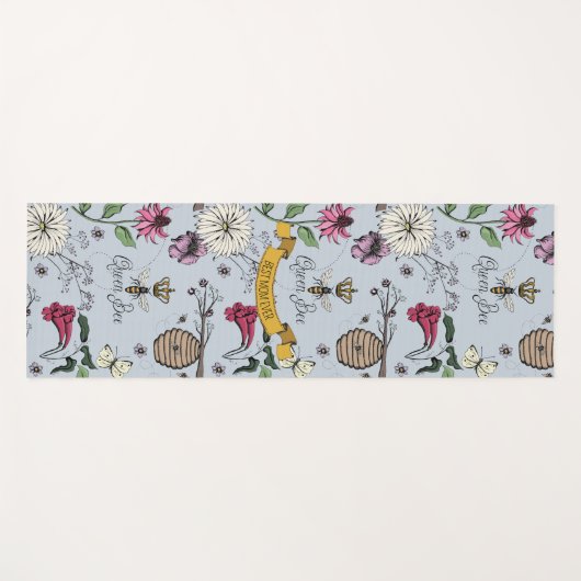 Lichtblauwe koningin bij & gouden kroon beste mama yogamat (Voorkant (horizontaal))