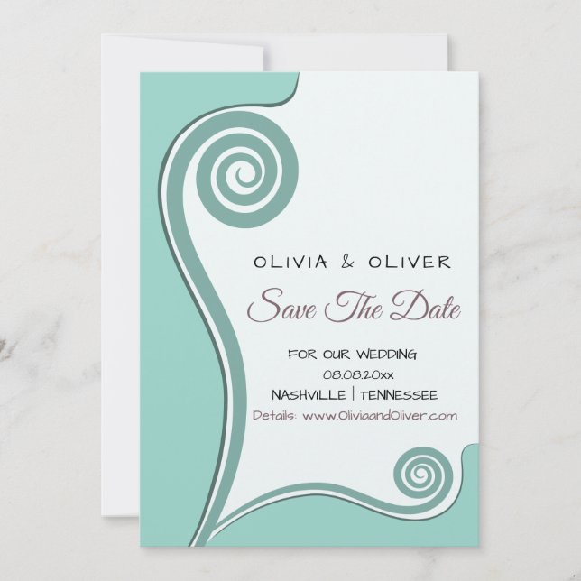 Lichtblauwe Koru - Nieuw Begin - Save Our Date (Voorkant)