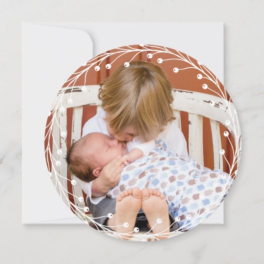 Lichtblauwe krans Noel Feestdagenkaart (Achterkant)