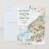 Lichtblauwe Kust Save The Date Ansichtkaart Briefkaart (Voorkant / Achterkant)