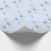 Lichtblauwe ladybugs cadeaupapier (Hoek)
