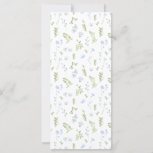 Lichtblauwe lente bloementuin trouwmenukaarten (Achterkant)