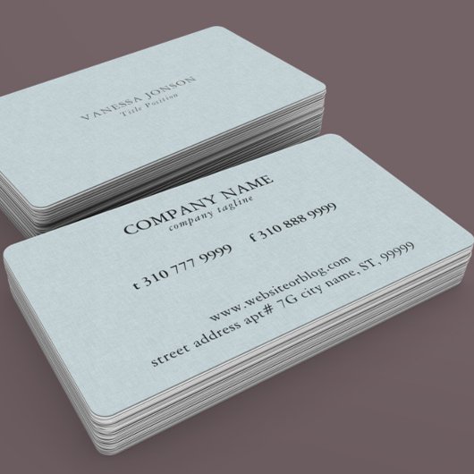 Lichtblauwe linnen textuur visitekaartje