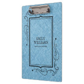 Lichtblauwe linnen textuur zwart  Lijst Klembord (Links)