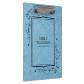 Lichtblauwe linnen textuur zwart  Lijst Klembord (Rechts)