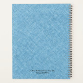 Lichtblauwe linnen textuur zwart  Lijst Planner (Achterkant)