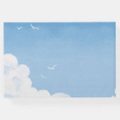 Lichtblauwe lucht Waterverf bruiloft gastenboek (Achterkant)